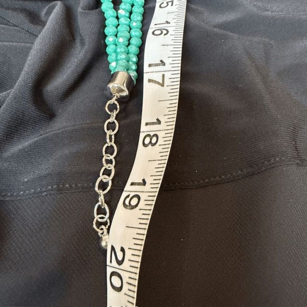 NWT Bone Fish Statement Necklace and Earrings Set Silver Tone Turquoise Beads - Picture 10 of 10